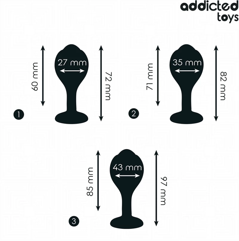 ADDICTED TOYS - SET OF 3 ANAL PLUG SILICONE WITH JEWEL