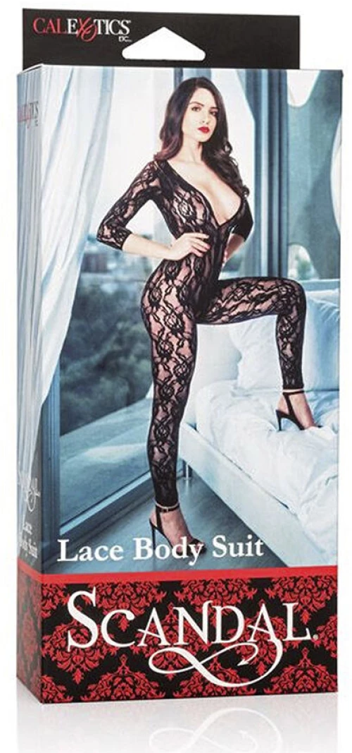 CALEXOTICS - SCANDAL BLACK LACE BODYSUIT