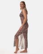 Γυναικείο Beachwear Rock Club - Φόρεμα Maxi Ζεβρέ - Regular Fit - Δύχτι