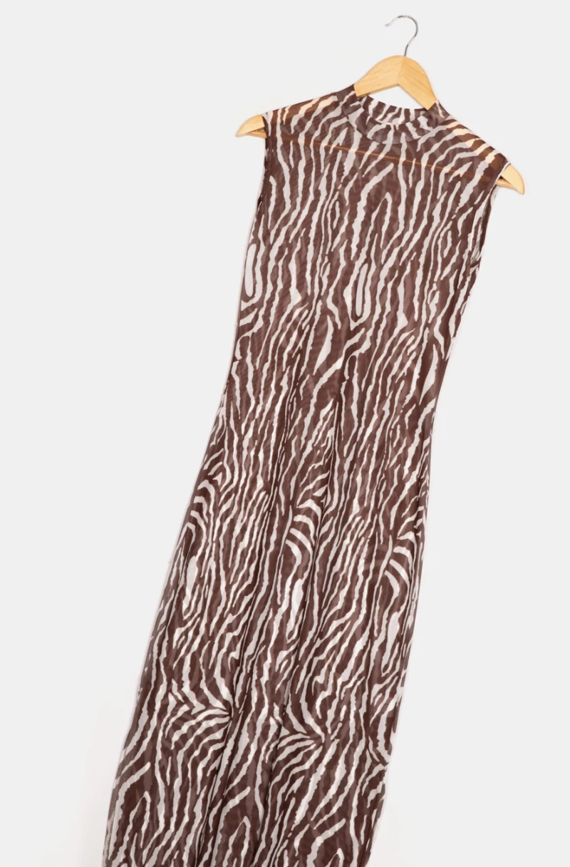 Γυναικείο Beachwear Rock Club - Φόρεμα Maxi Ζεβρέ - Regular Fit - Δύχτι