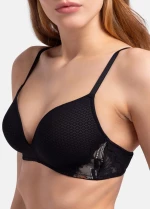 Σουτιέν Dorina DELIA - Μαύρο SOFT BRA - Δαντέλα - Cup C D - Αμπάνελο - Polyamide - Regular Fit