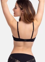 Σουτιέν Dorina DELIA - Μαύρο SOFT BRA - Δαντέλα - Cup C D - Αμπάνελο - Polyamide - Regular Fit