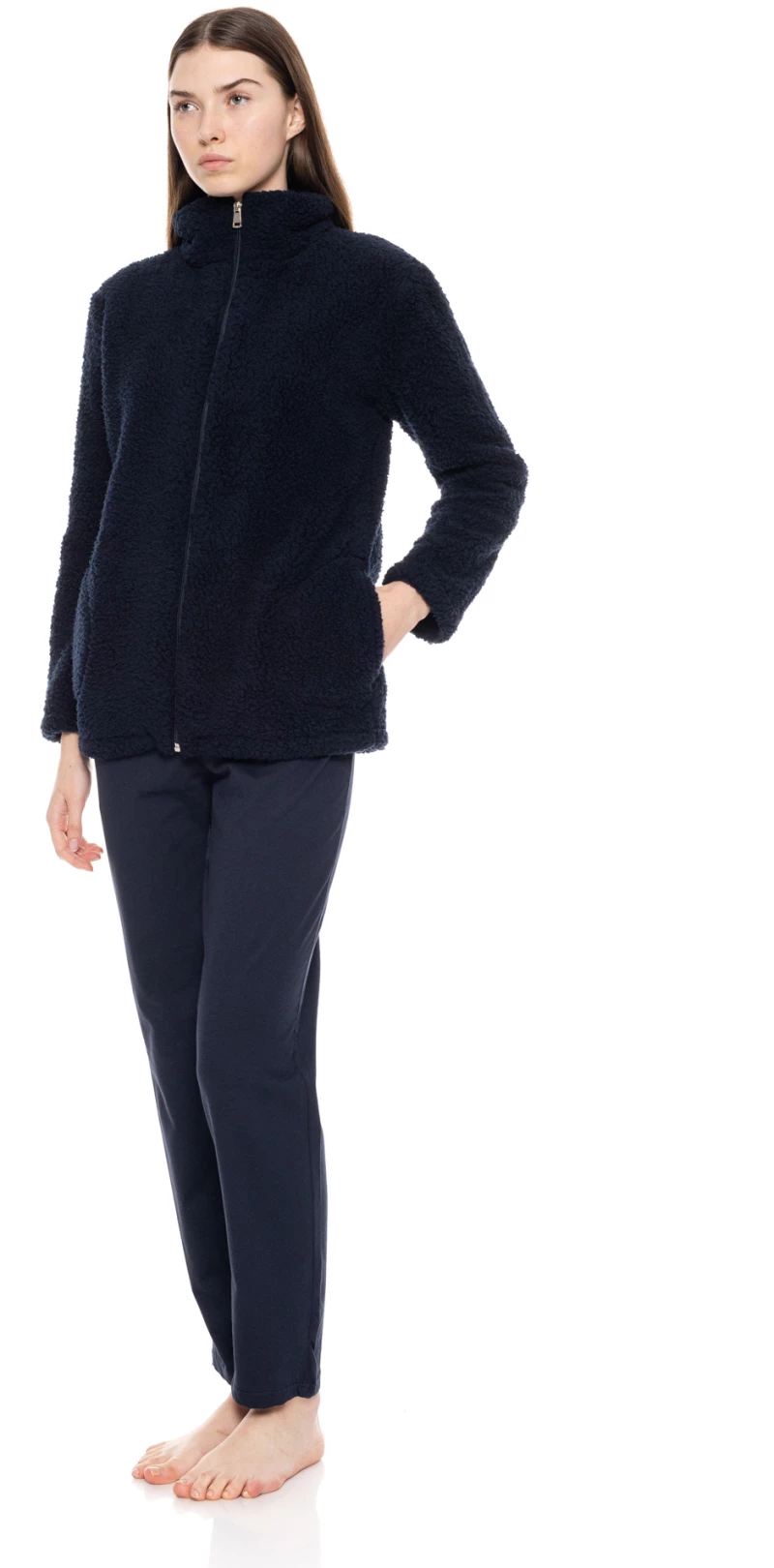 Γυναικεία Ρόμπα Pink Label - Yacht Blue - FLEECE FLUFFY - Polyester - Regular Fit