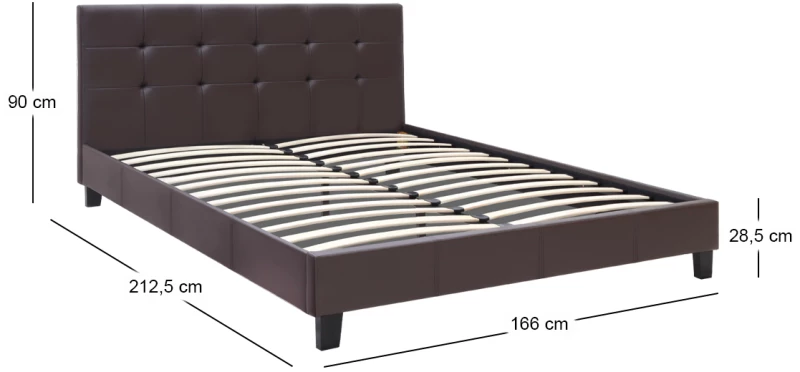 Κρεβάτι Sissy Megapap από τεχνόδερμα χρώμα καφέ 160x200εκ. - GP002-0003,4