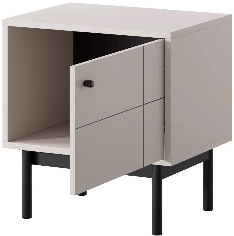 Κομοδίνο Japandi Λευκό Kazmir 53x56x39cm