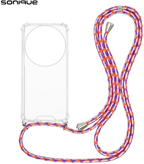 Θήκη Σιλικόνης με Κορδόνι Sonique Armor Clear Xiaomi Xiaomi 15 Ultra 5G Rainbow Κοραλλί