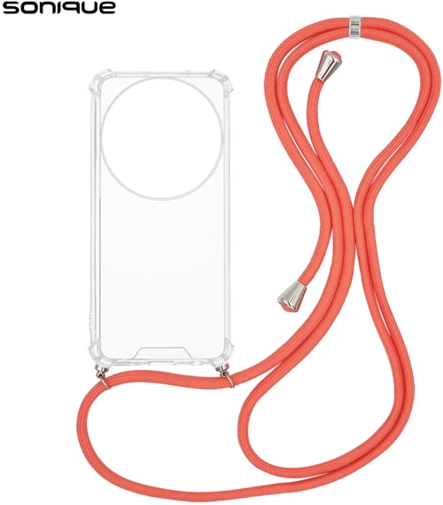 Θήκη Σιλικόνης με Κορδόνι Sonique Armor Clear Xiaomi Xiaomi 15 Ultra 5G Κοραλλί