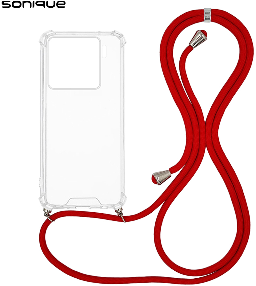 Θήκη Σιλικόνης με Κορδόνι Sonique Armor Clear Xiaomi Xiaomi 15 5G Κόκκινο