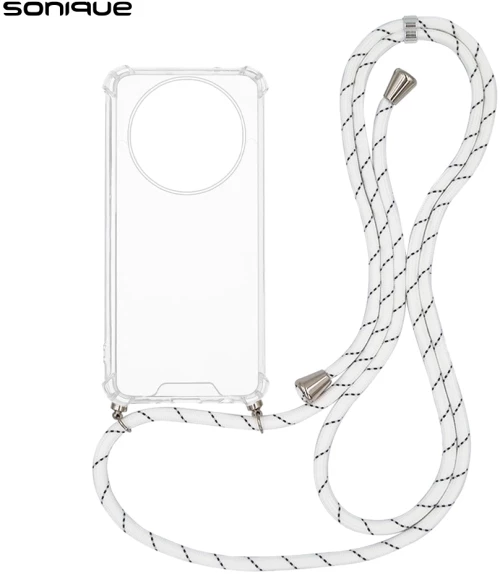 Θήκη Σιλικόνης με Κορδόνι Sonique Armor Clear Realme 14 Pro 5G Rainbow Λευκό