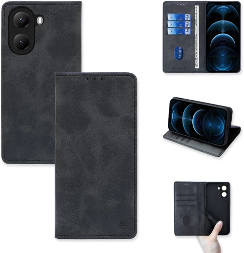 Θήκη Πορτοφόλι Vintage Magnet Wallet Sonique Xiaomi Poco X7 Pro 5G Μαύρο