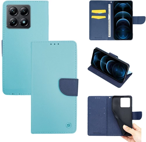 Θήκη Πορτοφόλι Sonique Trend Wallet Xiaomi Xiaomi 14T Pro Σιέλ / Σκούρο Μπλε
