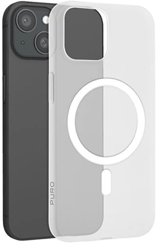 Puro nude 0.3 silicone case for iphone 15 plus - matte transparent