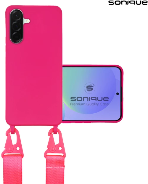 Θήκη Σιλικόνης με Strap CarryHang Sonique Samsung Galaxy A56 5G Φουξ