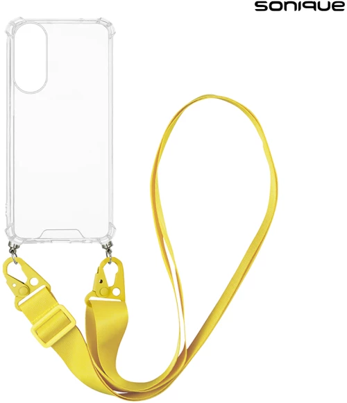 Θήκη Σιλικόνης με Strap Sonique Armor Clear Samsung Galaxy S25 Edge Κίτρινο