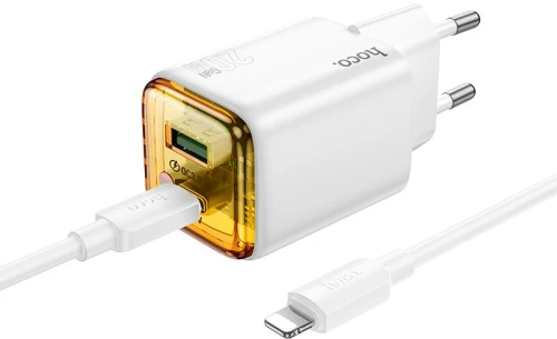 Hoco Wall Charger Usb A + Type C + Cable Type C To Type C Pd Qc3.0 3A 20W N52 White
