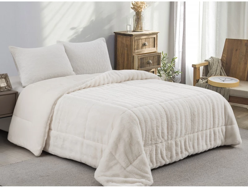 ΚΟΥΒΕΡΤΟΠΑΠΛΩΜΑ ΓΟΥΝΑ/FLANNEL ΥΠΕΡΔΙΠΛΟ 220X240 ADAM HOME (920) WHITE