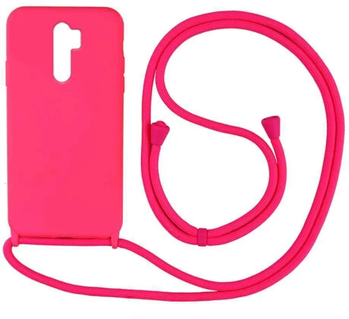 Θήκη Σιλικόνης με Κορδόνι CarryHang Sonique Xiaomi Redmi 9 Φουξ