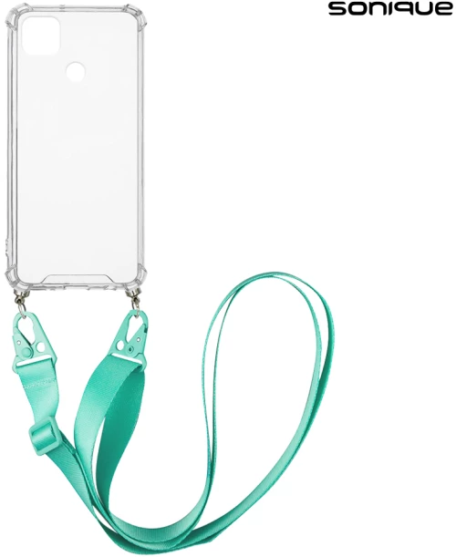 Θήκη Σιλικόνης με Strap Sonique Armor Clear Xiaomi Redmi 9C Γαλάζιο