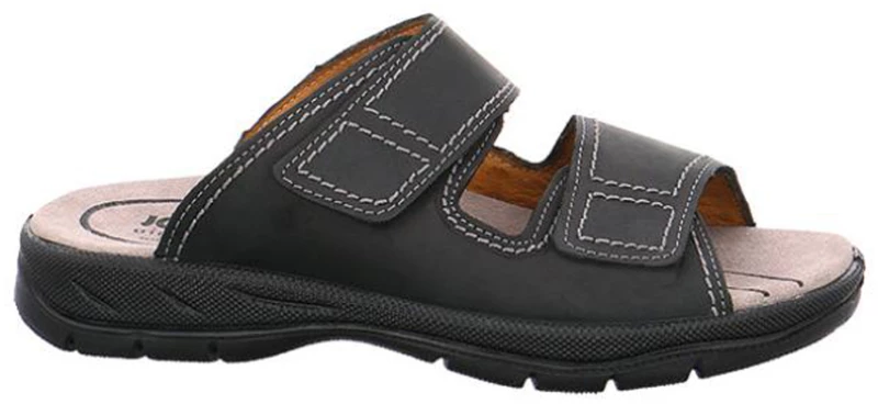Jomos 50360142000 Aνατομική Δερμάτινη Comfort Παντόφλα Μαύρη