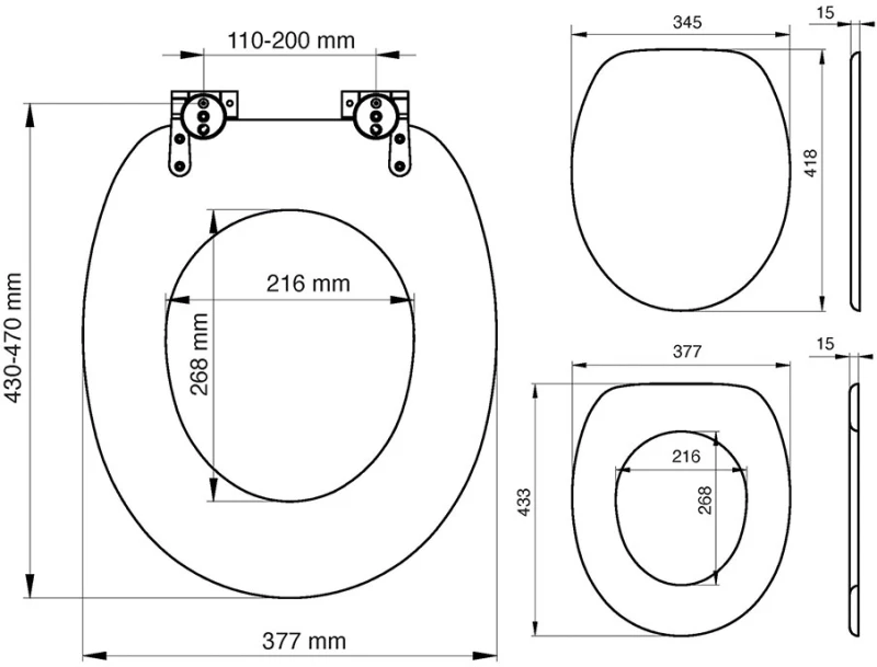 Tiger Scaffold Wood Look Καπάκι Λεκάνης MDF Oak 252022546