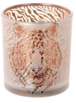 Κηροπήγιο γυάλινο Tiger print 7x7cm