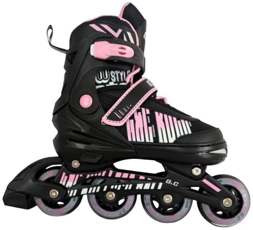 Αυξομειούμενα Πατίνια Roller GC BW 166 Μαύρο/Ροζ IN-LINE SKATES Large (39-42)