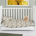 Σετ Σεντόνια Κούνιας (120x160) Big Cats 27 Light Olive βαμβακερά Dimcol