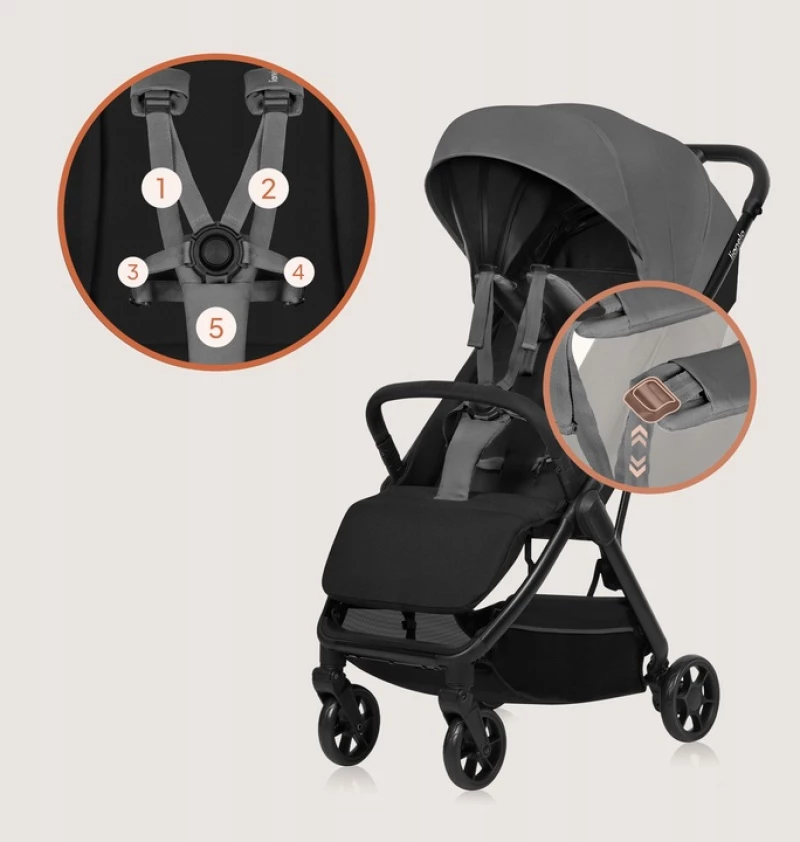 Lionelo Julie Air Καρότσι Ταξιδίου έως 22kg Gray Stone