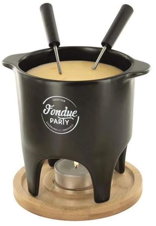Cook Concept Σκεύος Για Φοντύ 2 Ατόμων Θέρμανση Με Ρεσώ Κερί Μαύρο KC2488