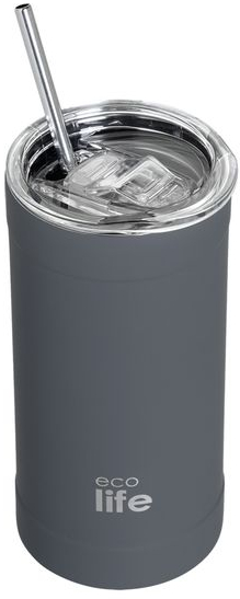 Ecolife Θερμός - Ποτήρι Για Καφέ Ανοξείδωτο 500ml Γκρι 33-BO-4127