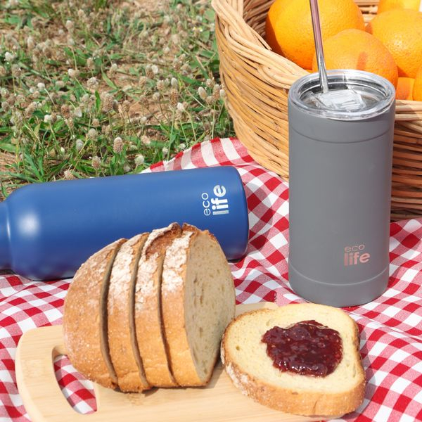 Ecolife Θερμός - Ποτήρι Για Καφέ Ανοξείδωτο 500ml Γκρι 33-BO-4127