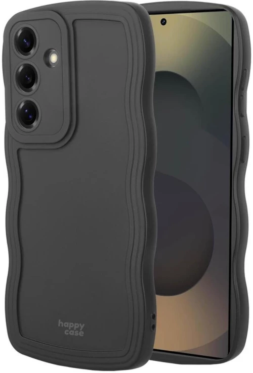 Θήκη Samsung Galaxy S25 Plus HappyCase Wavy Σιλικόνης - Black (8719246478086)