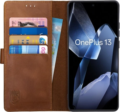 Θήκη OnePlus 13 Rosso Deluxe Δερμάτινο Πορτοφόλι - Brown (8719246462955)