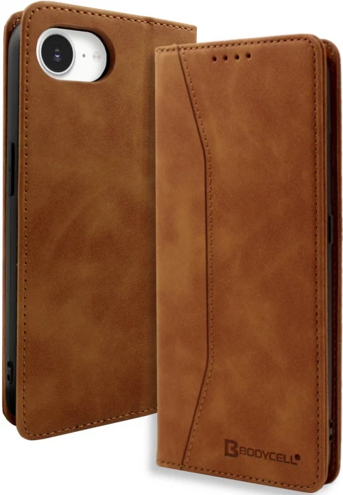 Θήκη iPhone 16e Bodycell Book Case Πορτοφόλι - Brown (5206015079863)