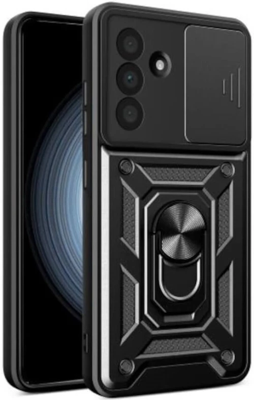 Θήκη Samsung Galaxy A36 Bodycell Armor Slide Ανθεκτική με Κάλυμμα για την Κάμερα & Μεταλλικό Ring Holder - Black (5206015080883)