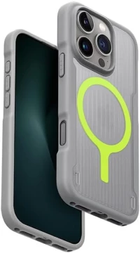 Θήκη iPhone 16 Pro Uniq Combat Active Ανθεκτική με MagSafe & Ανακλαστικό Λουράκι Χειρός - Stone Grey (UNIQ-IP6.3P(2024)-COMAMSGRY)