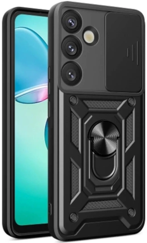 Θήκη Samsung Galaxy S25 Plus Bodycell Armor Slide Ανθεκτική με Κάλυμμα για την Κάμερα & Μεταλλικό Ring Holder - Black (5206015080975)