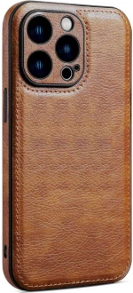 Θήκη iPhone 12 Pro Bodycell Prestige Backcover με Πλαίσιο Κάμερας - Brown (5206015068058)