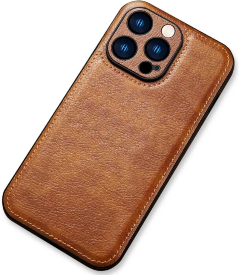 Θήκη iPhone 12 Pro Bodycell Prestige Backcover με Πλαίσιο Κάμερας - Brown (5206015068058)