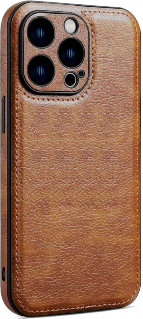 Θήκη iPhone 14 Pro Bodycell Prestige Backcover με Πλαίσιο Κάμερας - Brown (5206015068331)