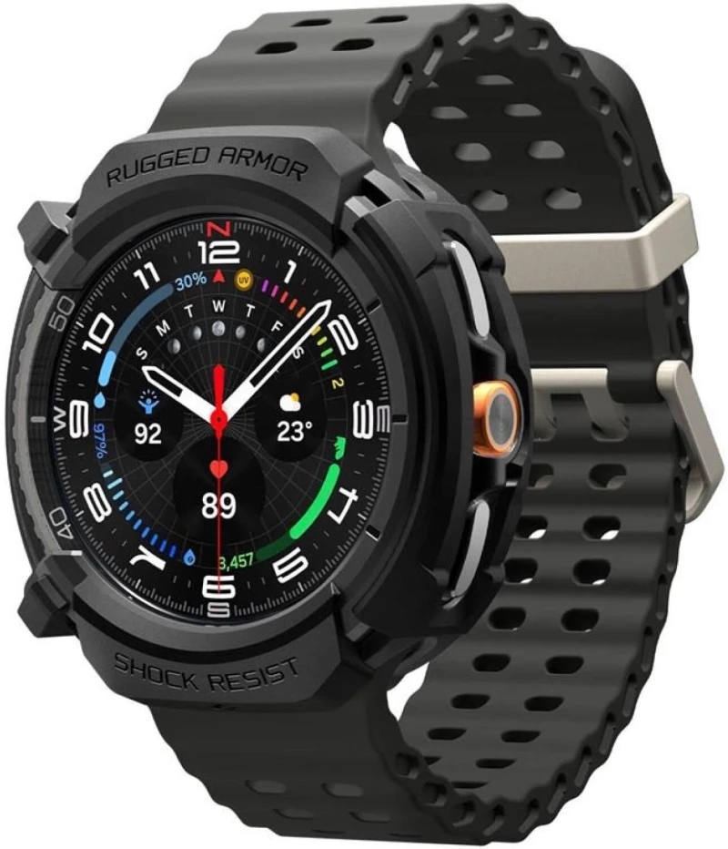 Θήκη Samsung Galaxy Watch 8 Classic 46mm Spigen Rugged Armor Ανθεκτική Σιλικόνης - Matte Black (ACS10012)