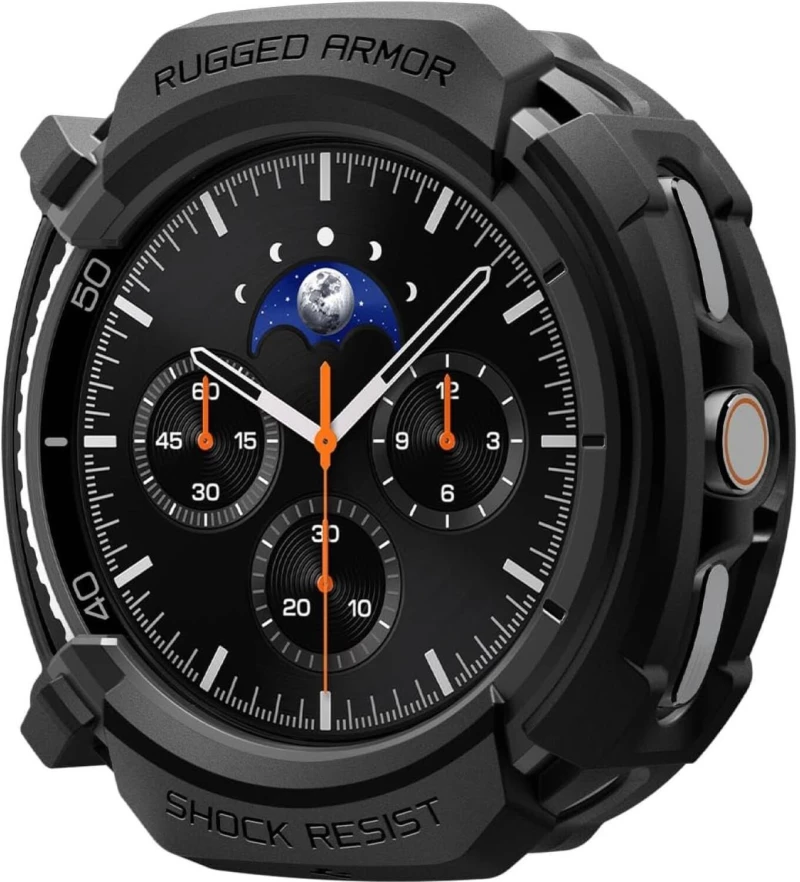 Θήκη Samsung Galaxy Watch 8 Classic 46mm Spigen Rugged Armor Ανθεκτική Σιλικόνης - Matte Black (ACS10012)