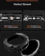 Θήκη Samsung Galaxy Watch 8 Classic 46mm Spigen Rugged Armor Ανθεκτική Σιλικόνης - Matte Black (ACS10012)