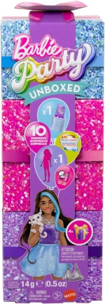 BARBIE PARTY UNBOXED SURPRISE GLAM PARTY - ΜΕΛΑΧΡΙΝΗ (#JFY66)