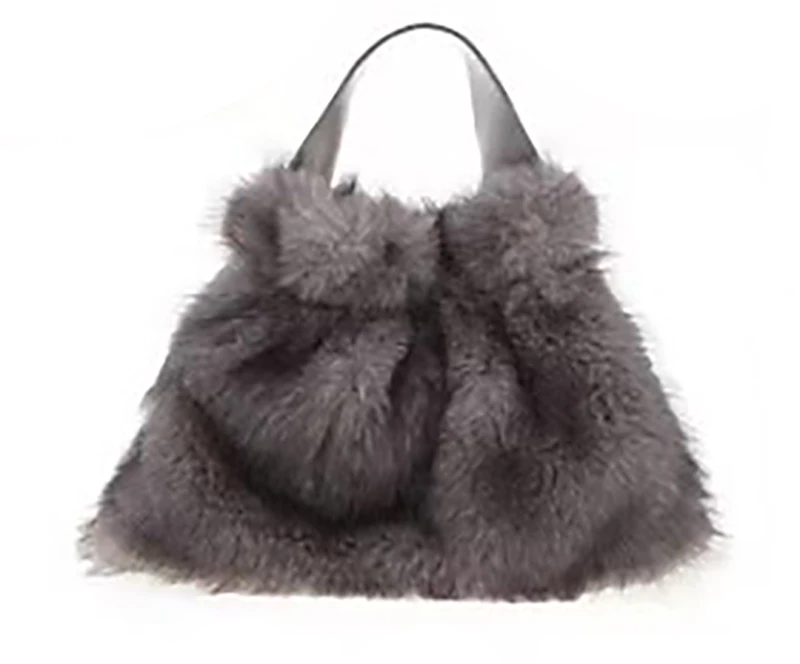 Γούνινη τσάντα QS-02 - Γκρι Bag to Bag