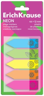Σελιδοδείκτες Πλαστικοί ErichKrause Pastel 44x12mm Neon 100sheets 5 colors 63663
