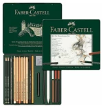 Ξυλομπογιές 21 χρωμ μεταλλική κασετίνα castell Pitt Monochrome 112976