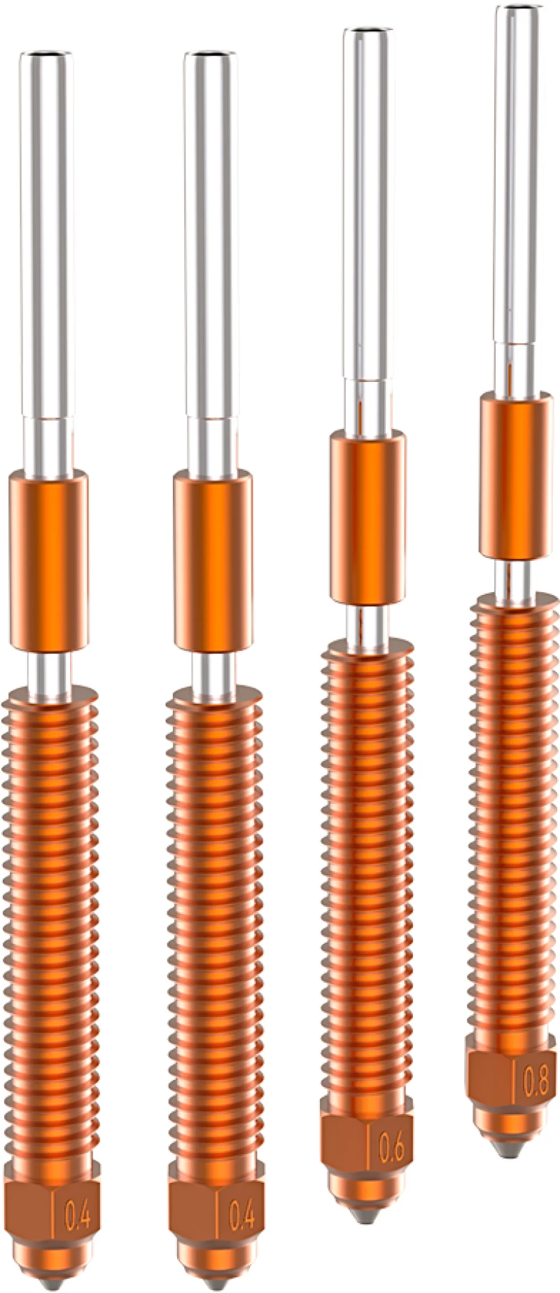 Creality Unicorn K2P Quick-Swap 4x Nozzle Kit 2x0,4 1x0,6 1x0,8 for K2 Plus/Creality Hi