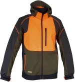 Κυνηγετικό μπουφάν softshell ελαστικό υδροαπωθητικό σε χρώμα καφέ πηλού/μαύρο/πορτοκαλί Seewald Cofra