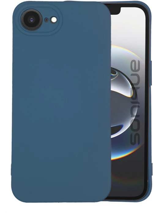Θήκη TPU Σιλικόνης με Υφασμάτινη Επένδυση για iPhone 16e - Μπλε